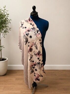 Liz Claiborne Floral Watercolor Rayon Soft Lightweight Scarf/Wrap (69x20)